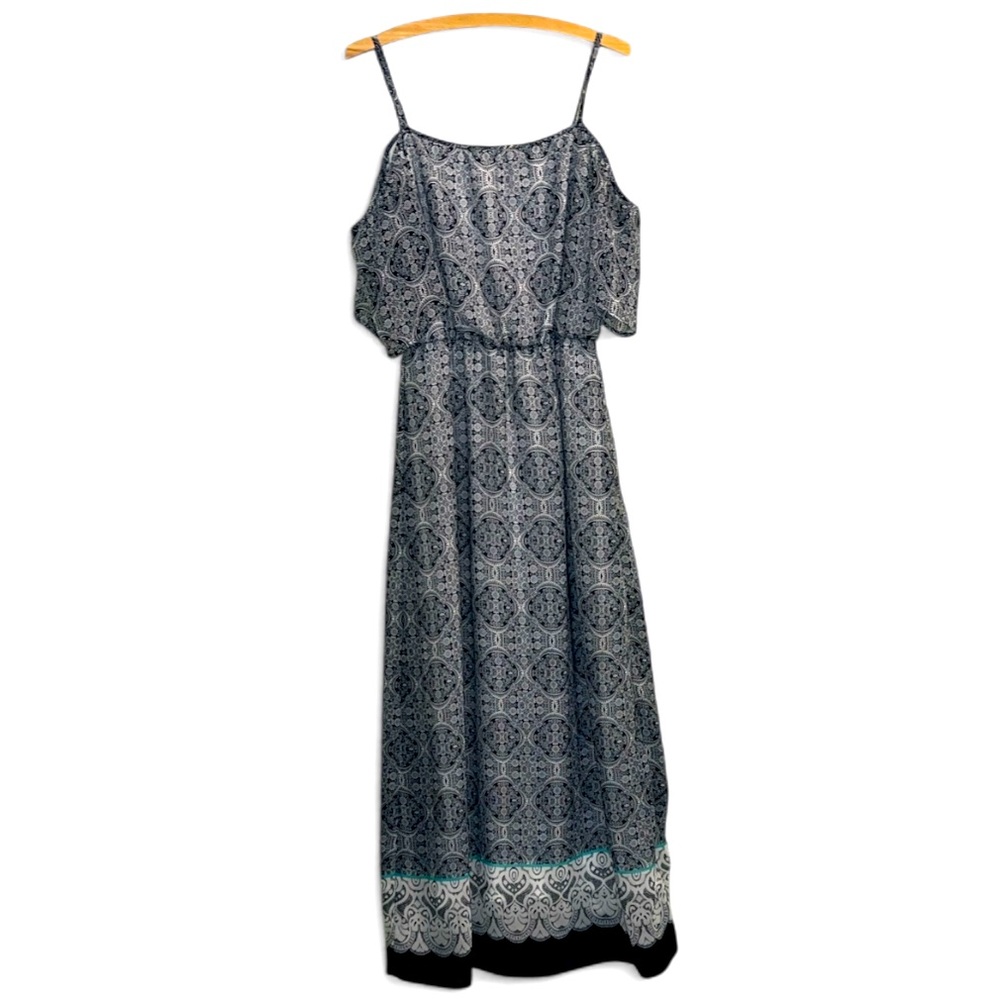 Elegant Navy Blue Patterned Dress
